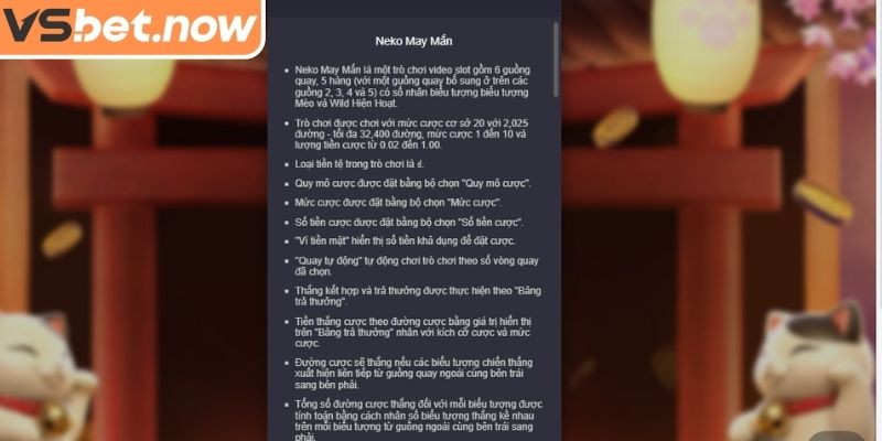 Hướng dẫn quy trình tham gia Neko may mắn  