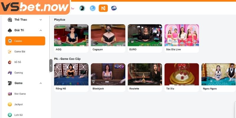 Khái quát sảnh Play Ace VSBET